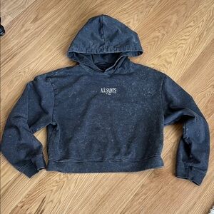 All Saints Women’s Flutter Pippa Butterfly Charcoal Hoodie size S